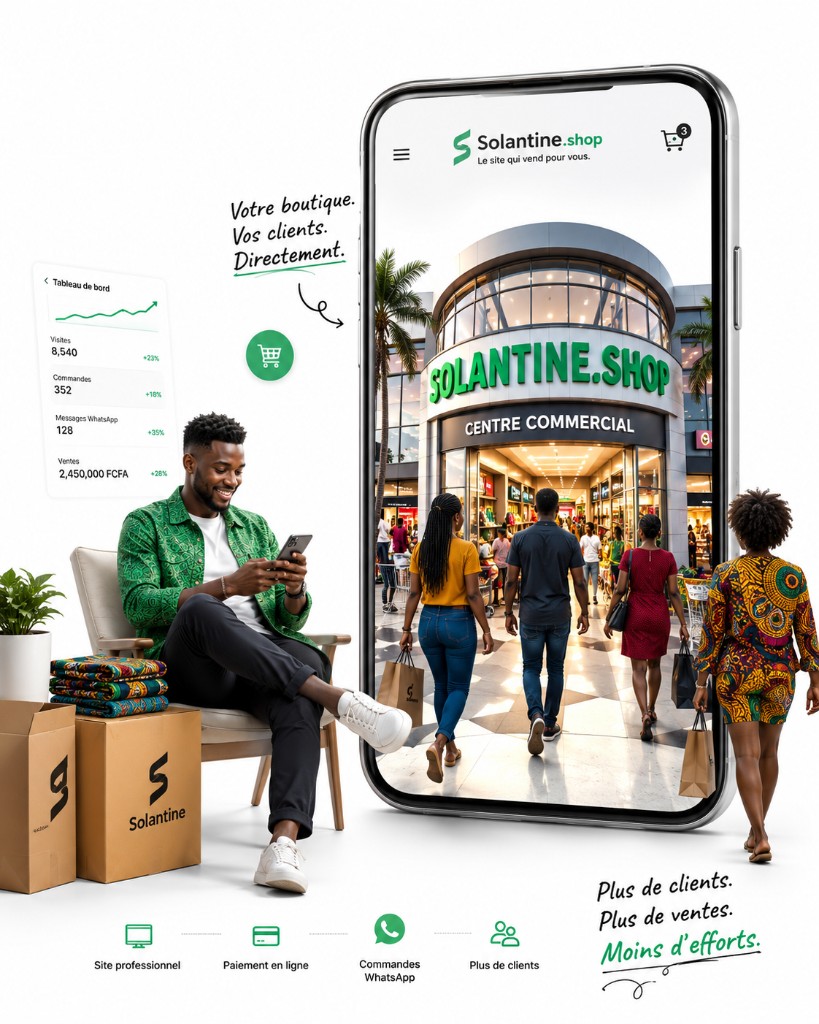 Solantine — centre commercial digital, tableau de bord vendeur